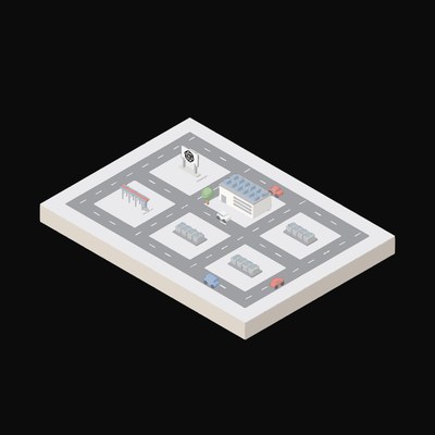 Rooftop Chiller Deck - illustration from Isometric AI Infrastructure Scene Icons