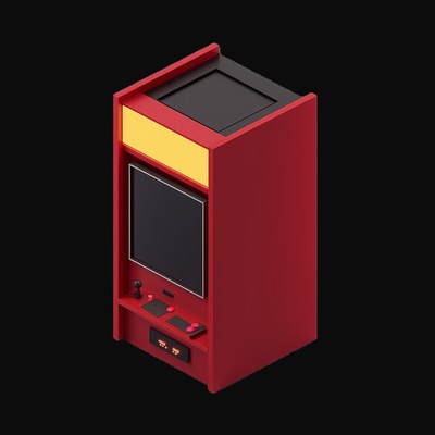 Crimson Retro Arcade Cabinet 2 - 3D icon from Retro Tech & Devices