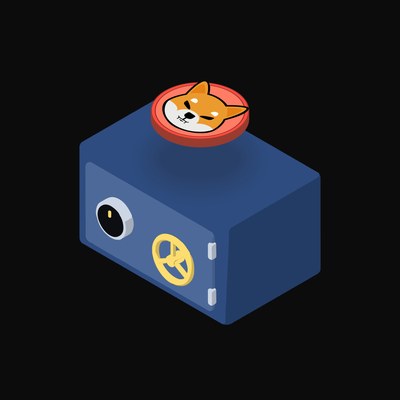 Shiba Inu Floating Over a Safe (Back) - animated icon from Crypto & Currency Safe Float