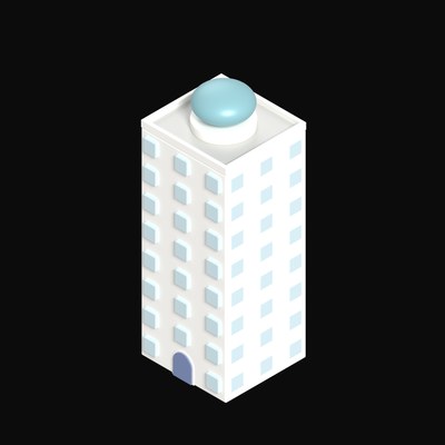 Domed Institute Tower - 3D icon from Clay Buildings & Cottages