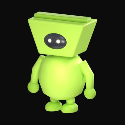Lime Flat Top Robot 3D Icon - 3D icon from Clay Robot Characters 3D