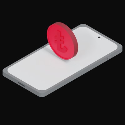 Phone Turkish Lira Floating - 3D icon from Crypto and World Currency Phone Float