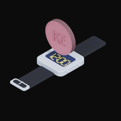 Czech Koruna Floating Over a Watch - 3D icon from Crypto & Currency Watch Float
