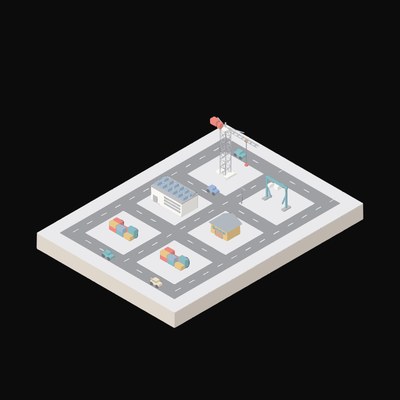 Data Centre Under Construction Animated Icon - animated icon from Isometric AI Infrastructure Scene Motion Icons