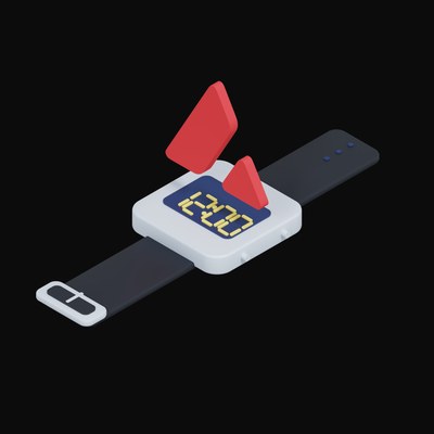 Avalanche Floating Over a Watch - 3D icon from Crypto & Currency Watch Float