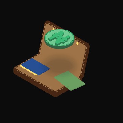 Nigerian Naira Floating Over a Wallet (Back) - illustration from Crypto & Currency Wallet Float