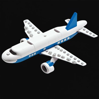 Toy Brick Airplane - Clay 3 - 3D icon from Toy Brick Vehicles - Clay