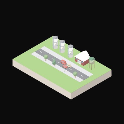 Grain Store - illustration from Industry and Transport Scenes Icons