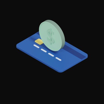 US Dollar Floating Over a Credit Card - 3D icon from Crypto & Currency Credit Card Float