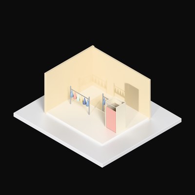 Boutique Clothing Floor - 3D icon from Interior Scenes