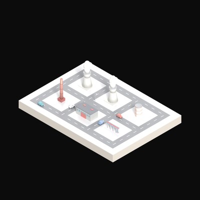 Cooling Towers - 3D icon from Isometric AI Infrastructure Scenes