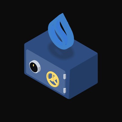 Sui Floating Over a Safe - animated icon from Crypto & Currency Safe Float