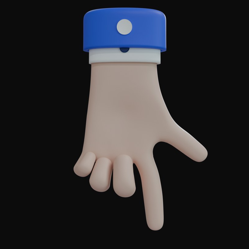 White Pointing Down with Thumb Business Hand 3D Icon - 3D icon from Business Hand Gestures 3D Icons