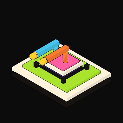 Cream Cold Plate Loop Over a Processor Die - illustration from Neo Brutalist AI Hardware Icons