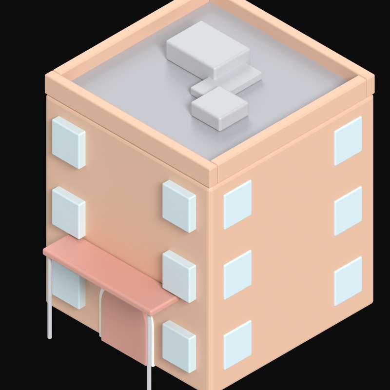 Corner Cafe - 3D icon from Clay Buildings & Cottages