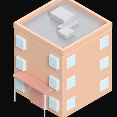 Corner Cafe - 3D icon from Clay Buildings & Cottages