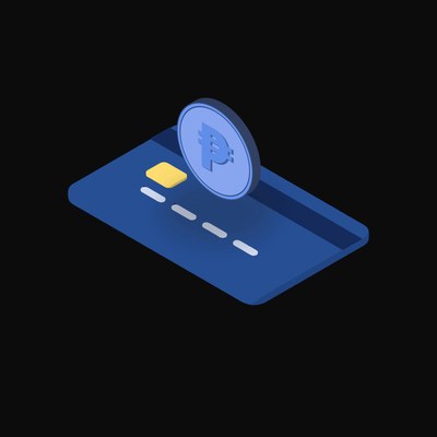 Philippine Peso Floating Over a Credit Card - animated icon from Crypto & Currency Credit Card Float