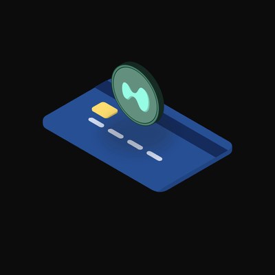 Hyperliquid Floating Over a Credit Card - animated icon from Crypto & Currency Credit Card Float