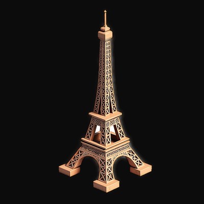 Clay Eiffel Tower 2 - 3D icon from Historic Buildings 3D Clay Icons