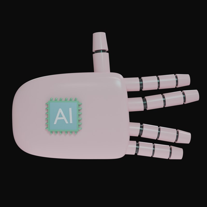 Pink Split Finger Salute Robot Hand 3D Icon - 3D icon from Robot Hand Gestures 3D Icons