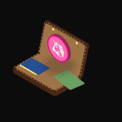Uniswap Floating Over a Wallet - illustration from Crypto & Currency Wallet Float