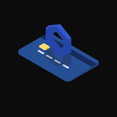 Chainlink Floating Over a Credit Card - animated icon from Crypto & Currency Credit Card Float
