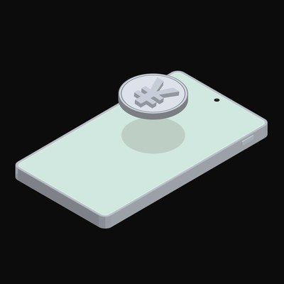Phone Japanese Yen Floating Back - animated icon from Crypto and World Currency Phone Float