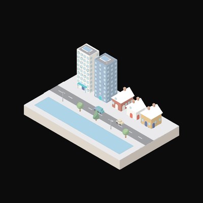 Marina Frontage - illustration from Isometric City Scene Illustrations