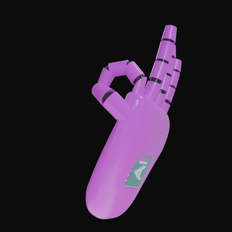 Magenta OK Sign Robot Hand 3D Icon - 3D icon from Robot Hand Gestures 3D Icons