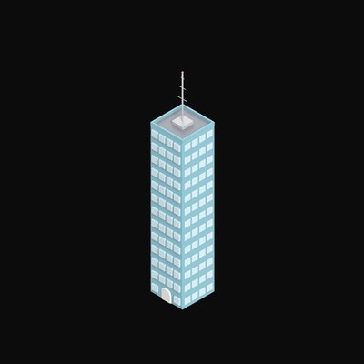 Broadcast Tower with Antenna Mast - 3D icon from Clay Buildings & Cottages