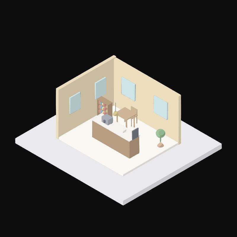 Corner Coffee Bar - illustration from Interior Scene Icons