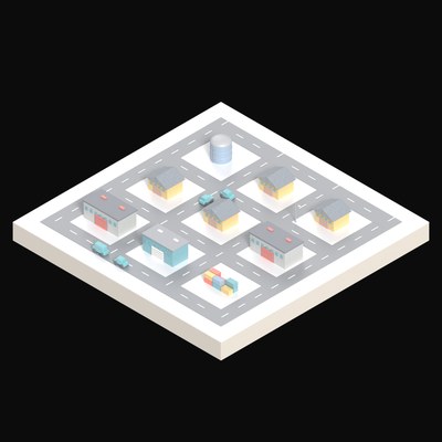 Trade Estate Units - 3D icon from Industry and Transport Scenes