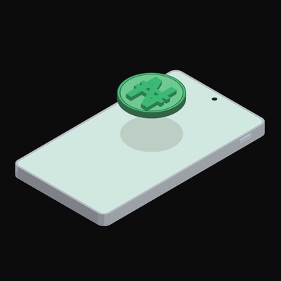 Phone Nigerian Naira Floating Back - animated icon from Crypto and World Currency Phone Float
