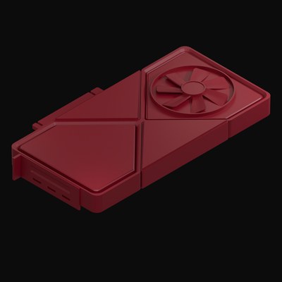 Burgundy Graphics Card 3D Icon - 3D icon from Graphics Card Colourways