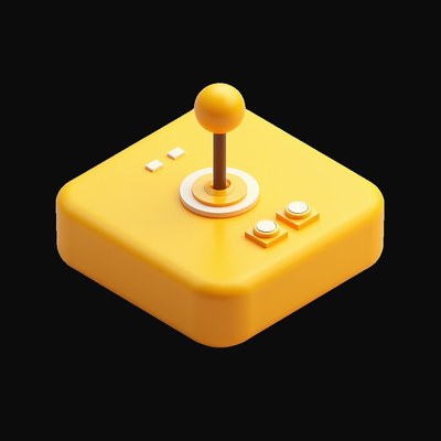 Yellow Arcade Joystick 2 - 3D icon from Retro Tech & Devices