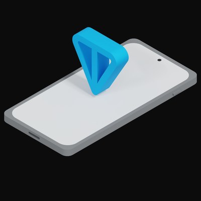 Phone Toncoin Floating - 3D icon from Crypto and World Currency Phone Float