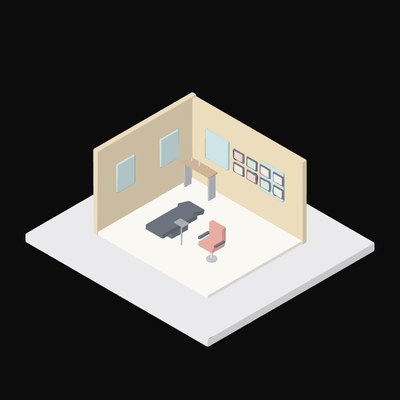 Tattoo Studio Booth - illustration from Interior Scene Icons