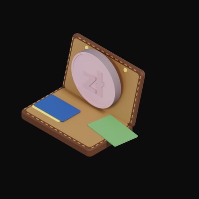 Polish Zloty Floating Over a Wallet - 3D icon from Crypto & Currency Wallet Float