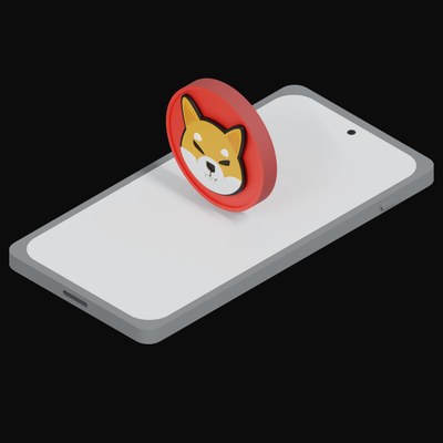 Phone Shiba Inu Floating - 3D icon from Crypto and World Currency Phone Float