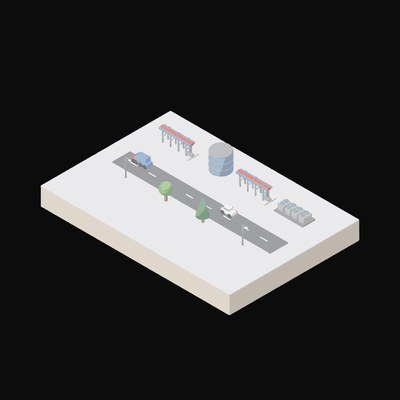 Chiller Plant Pipework Animated Icon - animated icon from Isometric AI Infrastructure Scene Motion Icons