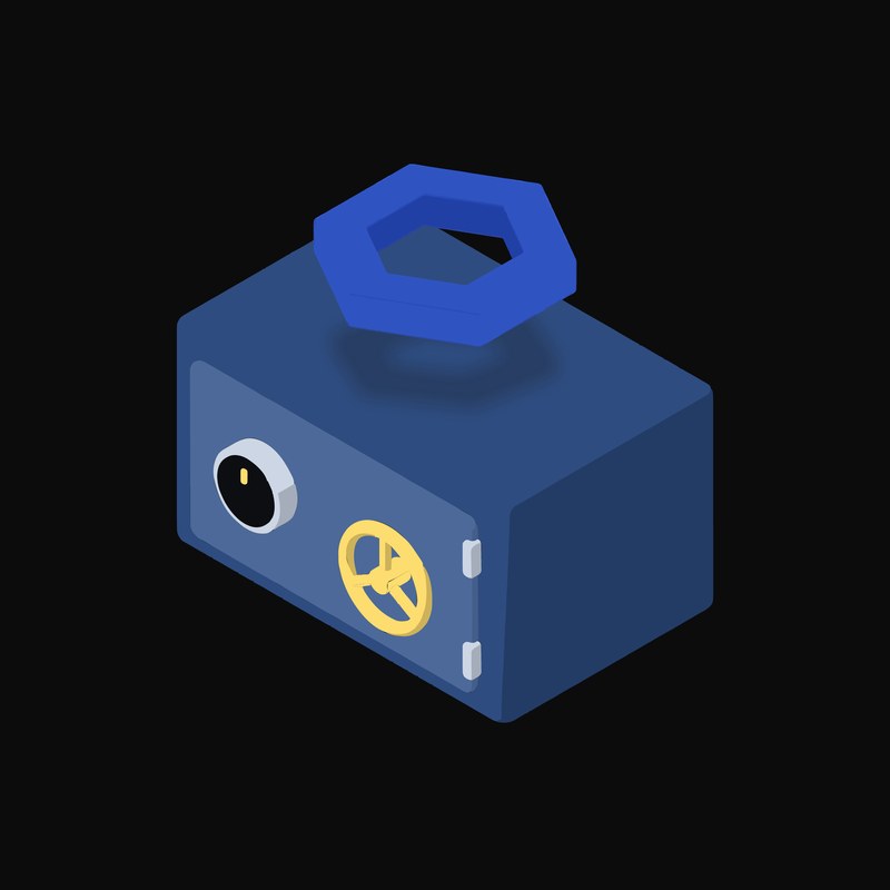 Chainlink Floating Over a Safe (Back) - animated icon from Crypto & Currency Safe Float
