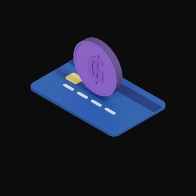 Paraguayan Guarani Floating Over a Credit Card - 3D icon from Crypto & Currency Credit Card Float