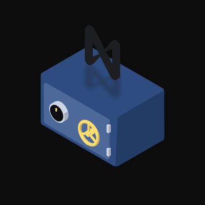 NEAR Floating Over a Safe - animated icon from Crypto & Currency Safe Float