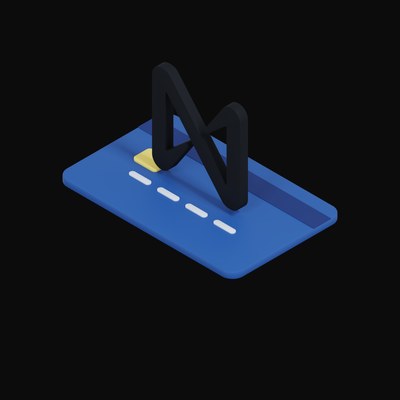 NEAR Floating Over a Credit Card - 3D icon from Crypto & Currency Credit Card Float
