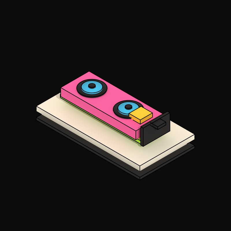 Pink Graphics Accelerator with Twin Fans - 3D icon from Neo Brutalist AI Hardware