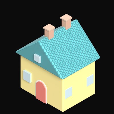 Yellow Gabled Cottage - 3D icon from Clay Buildings & Cottages
