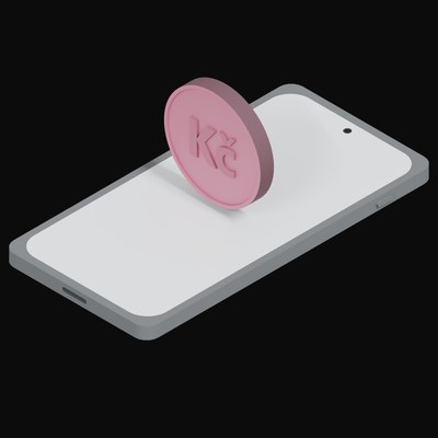 Phone Czech Koruna Floating - 3D icon from Crypto and World Currency Phone Float