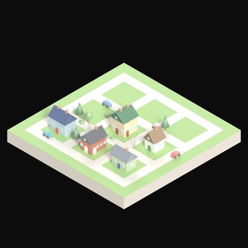 Country Hamlet - 3D icon from City Scenes