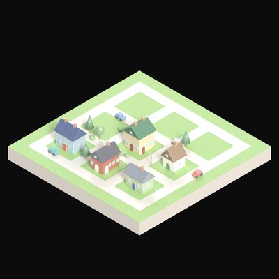 Country Hamlet - 3D icon from City Scenes
