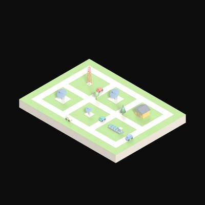 Satellite Uplink Dishes - 3D icon from Isometric AI Infrastructure Scenes